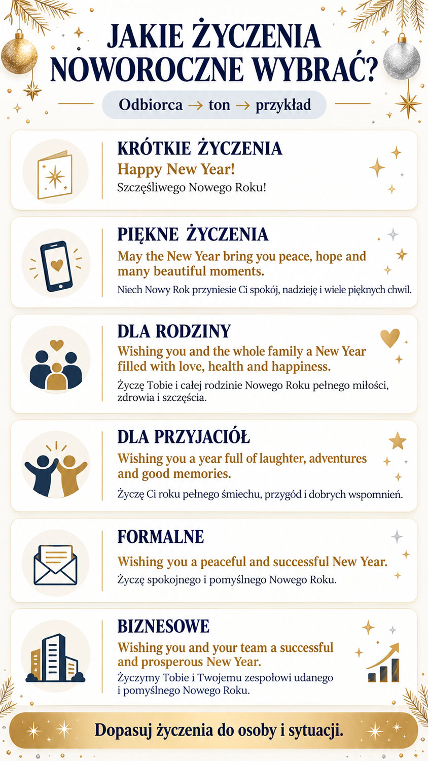 Jakie życzenia noworoczne po angielsku wybrać