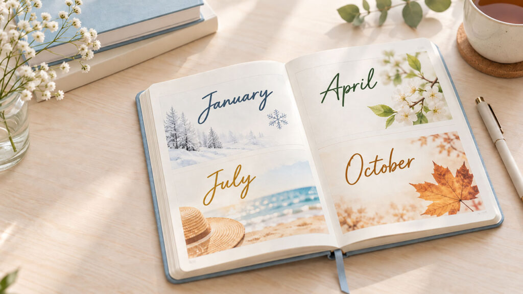 Miesiące po angielsku – January, April, July i October