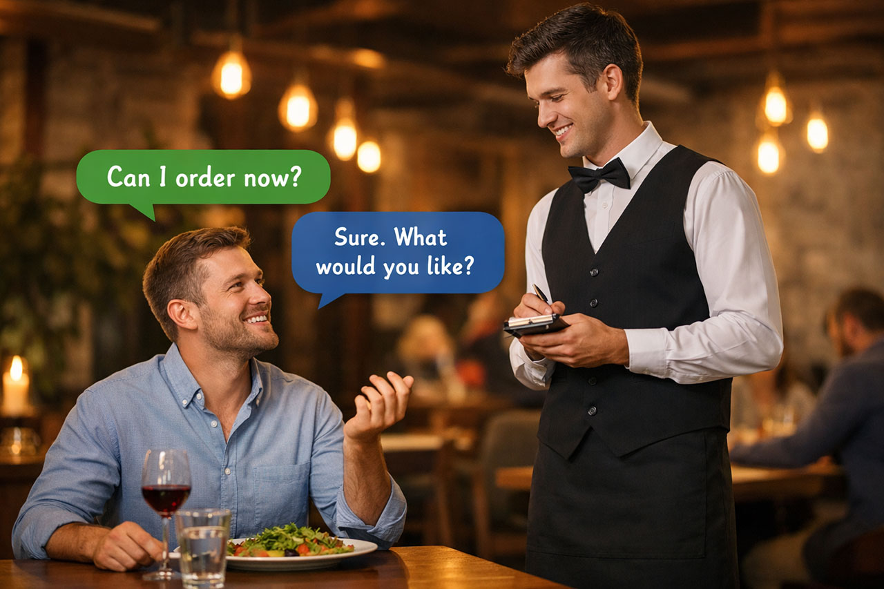 dialog w restauracji po angielsku – rozmowa klienta z kelnerem w restauracji