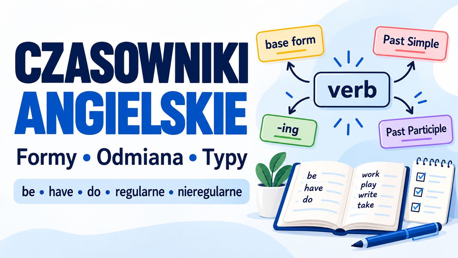 Czasowniki angielskie – formy, odmiana i najważniejsze typy